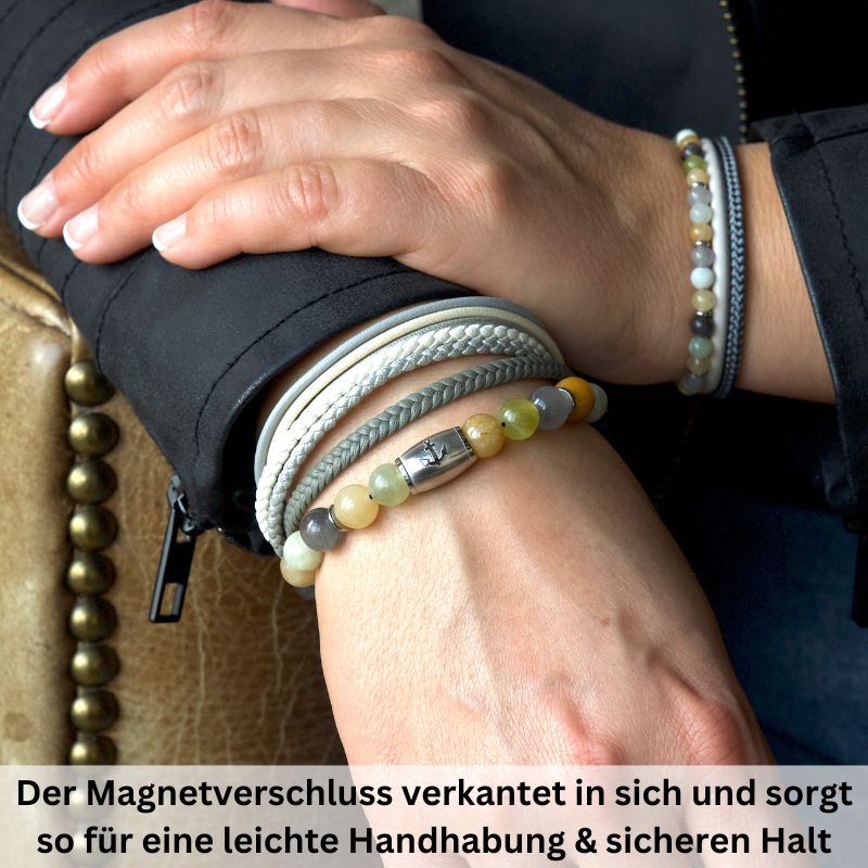Multistrang Armband Joleen 2 (Fibre Leder) (Veggie)