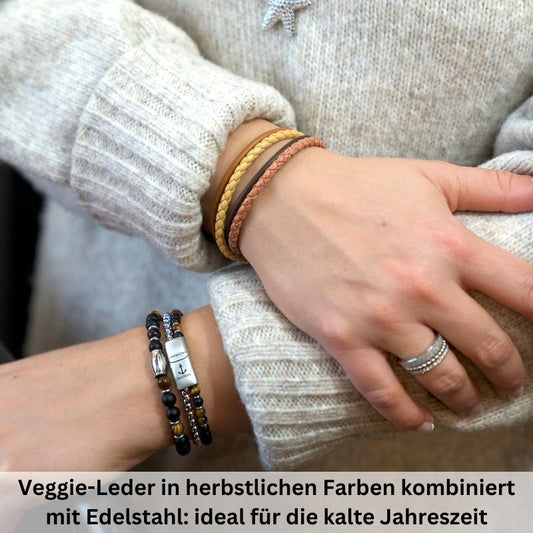 Multistrang Armband Strandgezeiten (Fibre Leder) (Veggie)