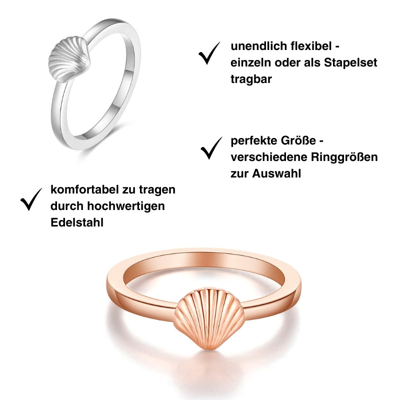 Muschel Ring aus Edelstahl (Stapelring)