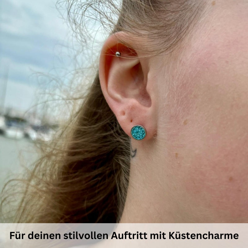 Ohrstecker Bling Bling (Türkis) aus Edelstahl