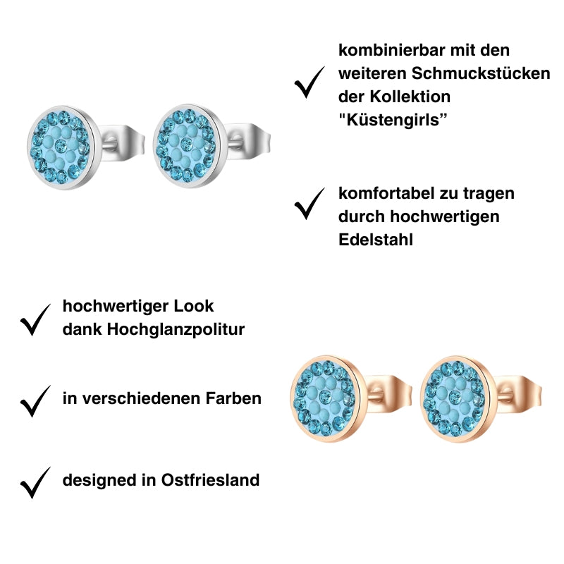 Ohrstecker Bling Bling (Türkis) aus Edelstahl