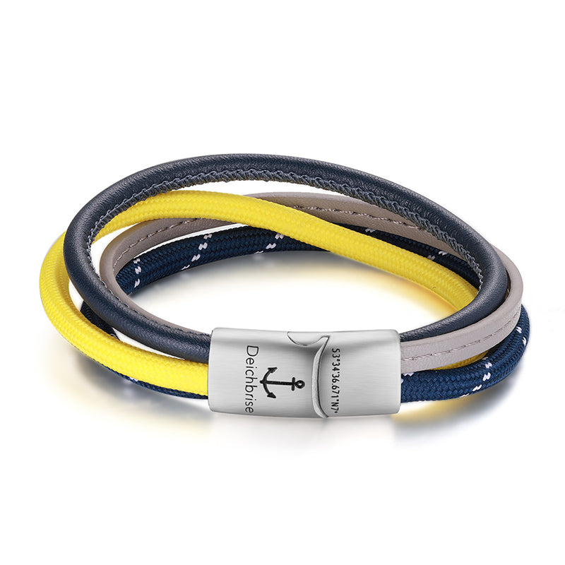 Leder-Segeltau Armband Oldenburg (Multistrang)