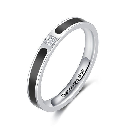 Ring aus Edelstahl mit Stein (Stapelring)