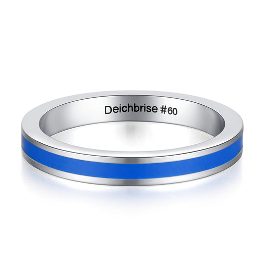 Blauer Enamel-Ring aus Edelstahl (Stapelring)
