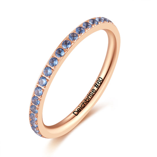 Ring Bling Bling (blau) aus Edelstahl (Stapelring)