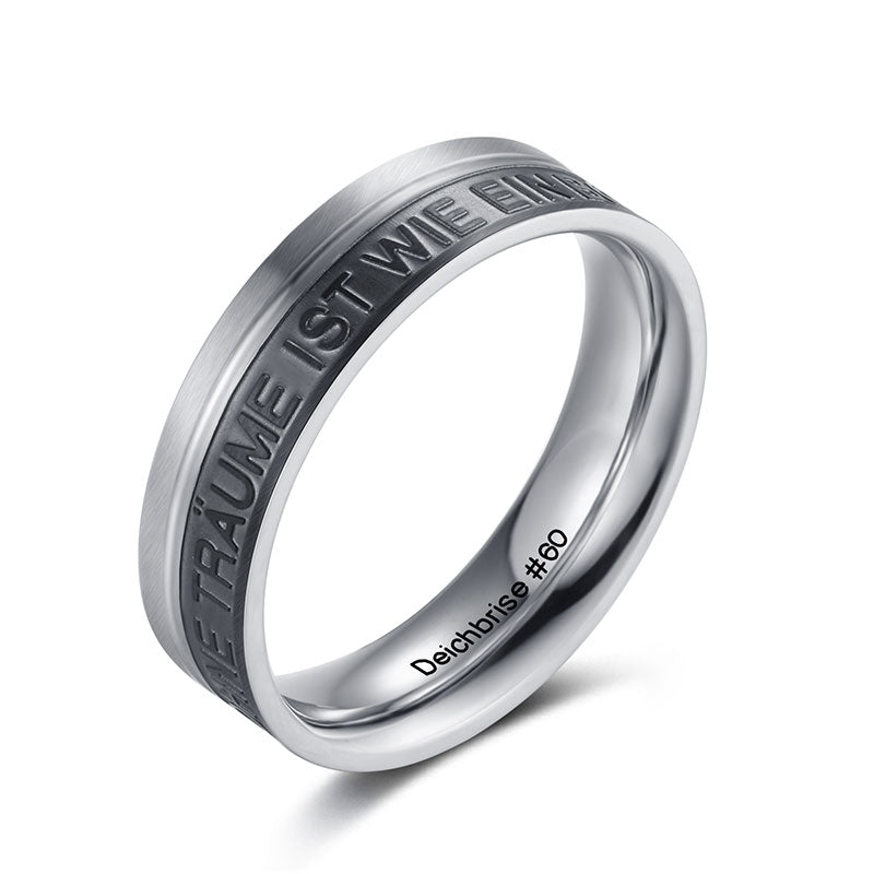 Edelstahl-Ring "Ein Mensch ohne Träume" (6mm breit)