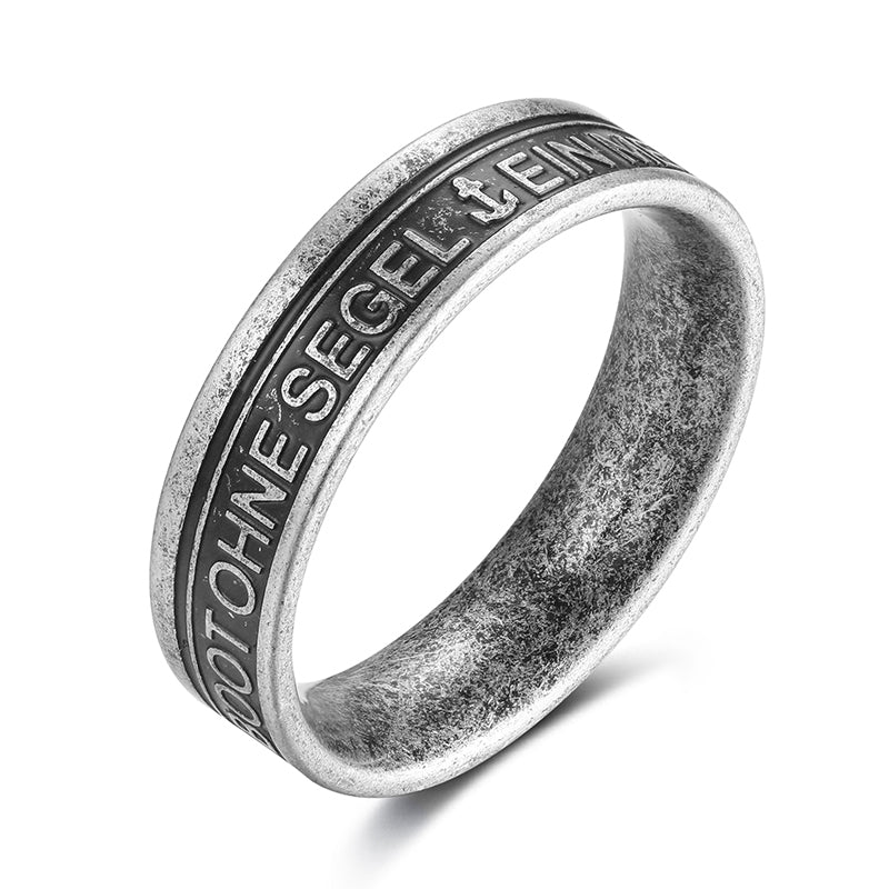 Statement Ring "Ein Mensch ohne Träume" aus Edelstahl (6mm breit)