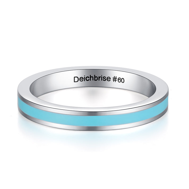 Türkisblauer Enamel-Ring  aus Edelstahl (Stapelring)