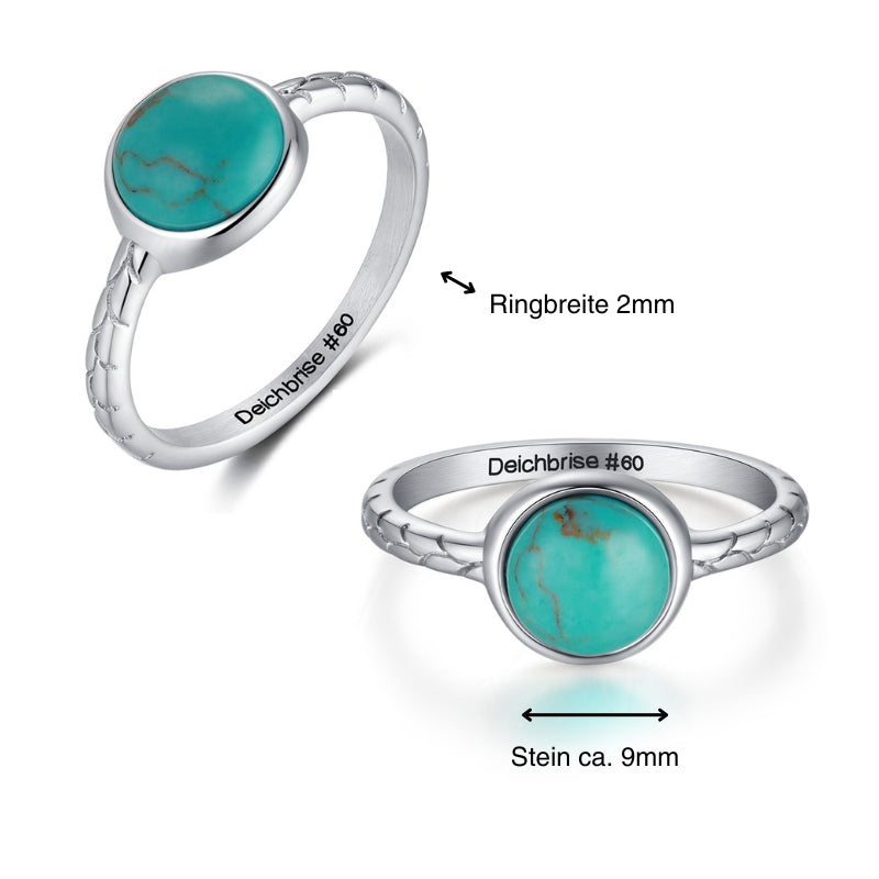 Ring Cala Romantica (Turquoise) aus Edelstahl (Stapelring)