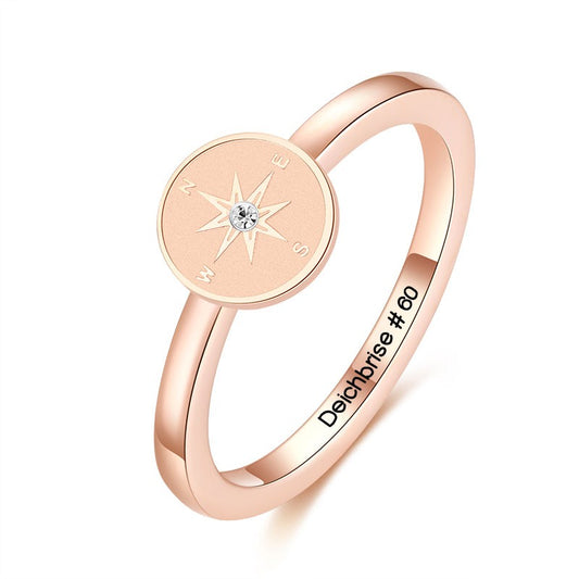 Ring Kompass aus Edelstahl (Stapelring)