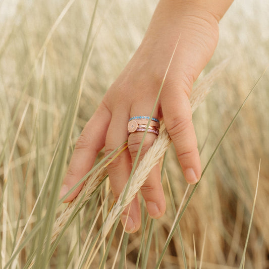 Ring Bling Bling (türkis) aus Edelstahl (Stapelring)