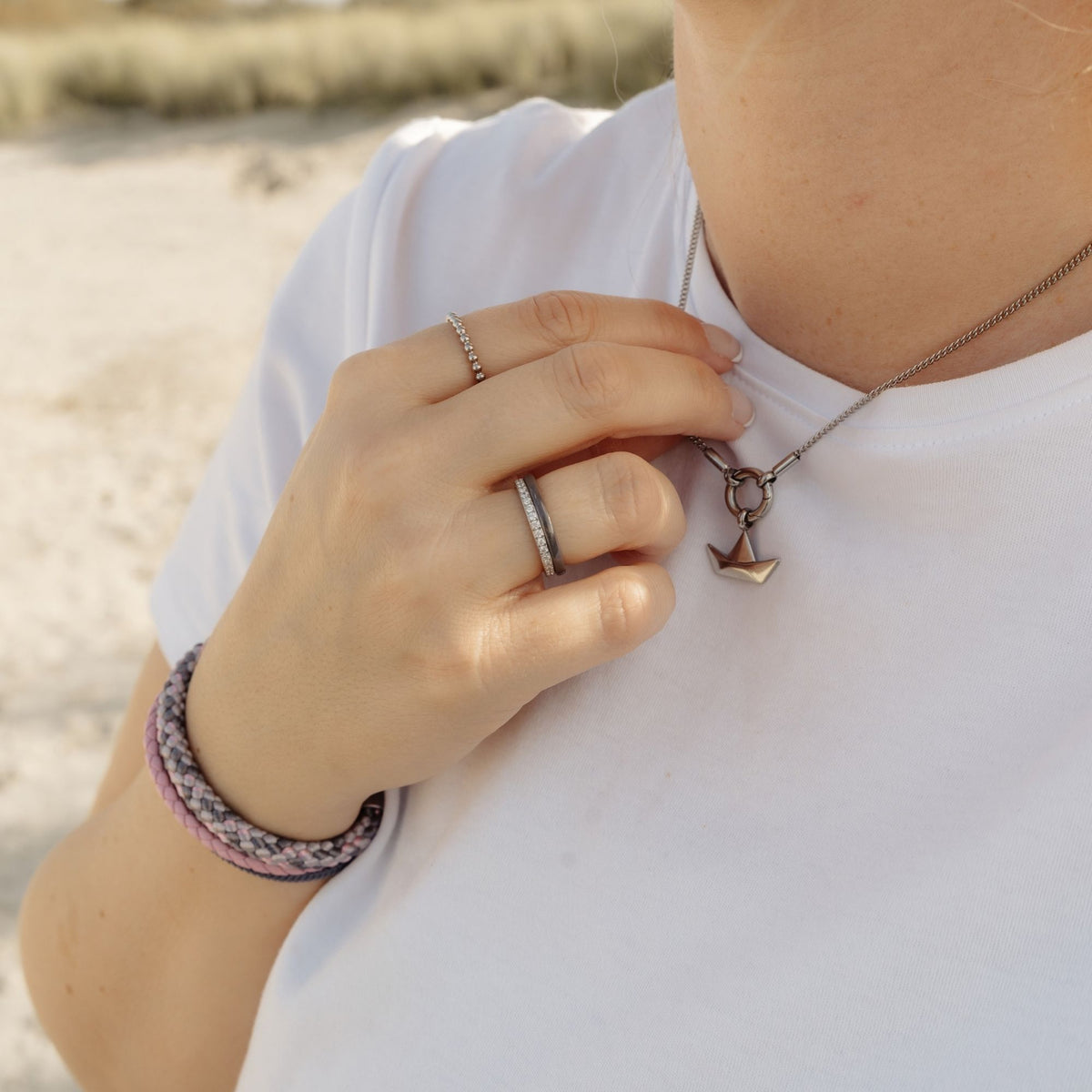 Ring Grau aus Keramik (Stapelring)