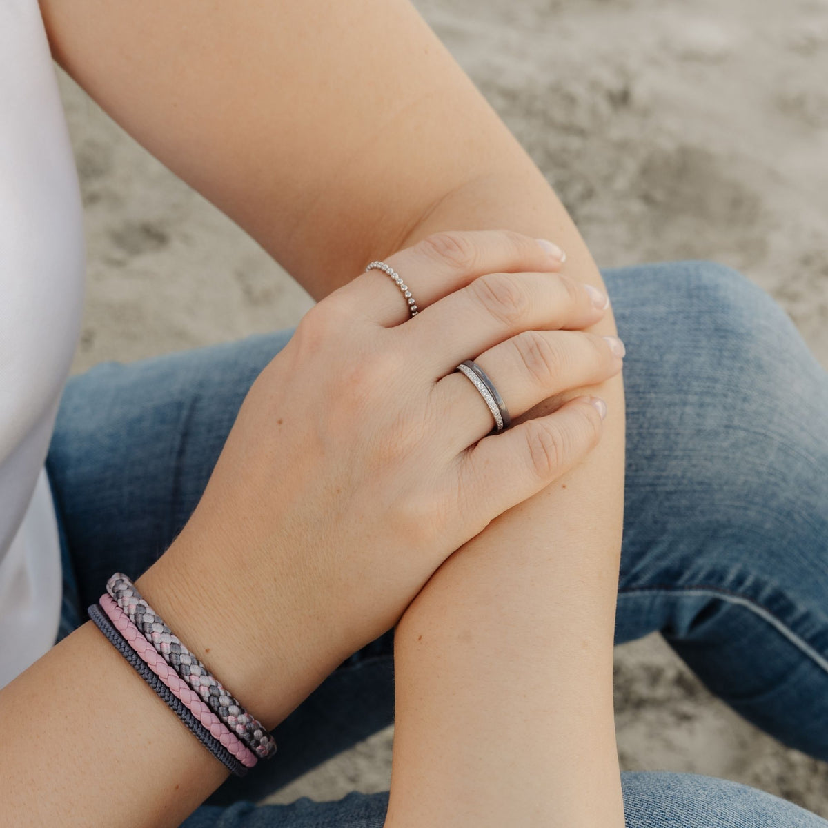 Ring Grau aus Keramik (Stapelring)