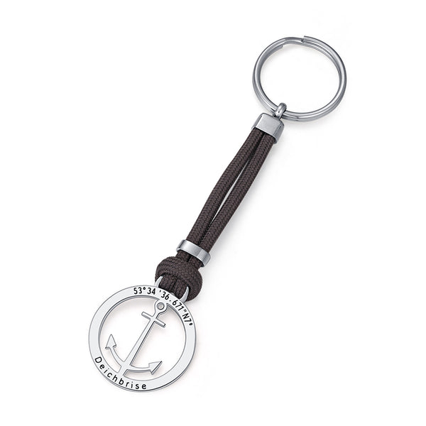 Schlüsselanhänger aus Segelseil Anker2-Grau