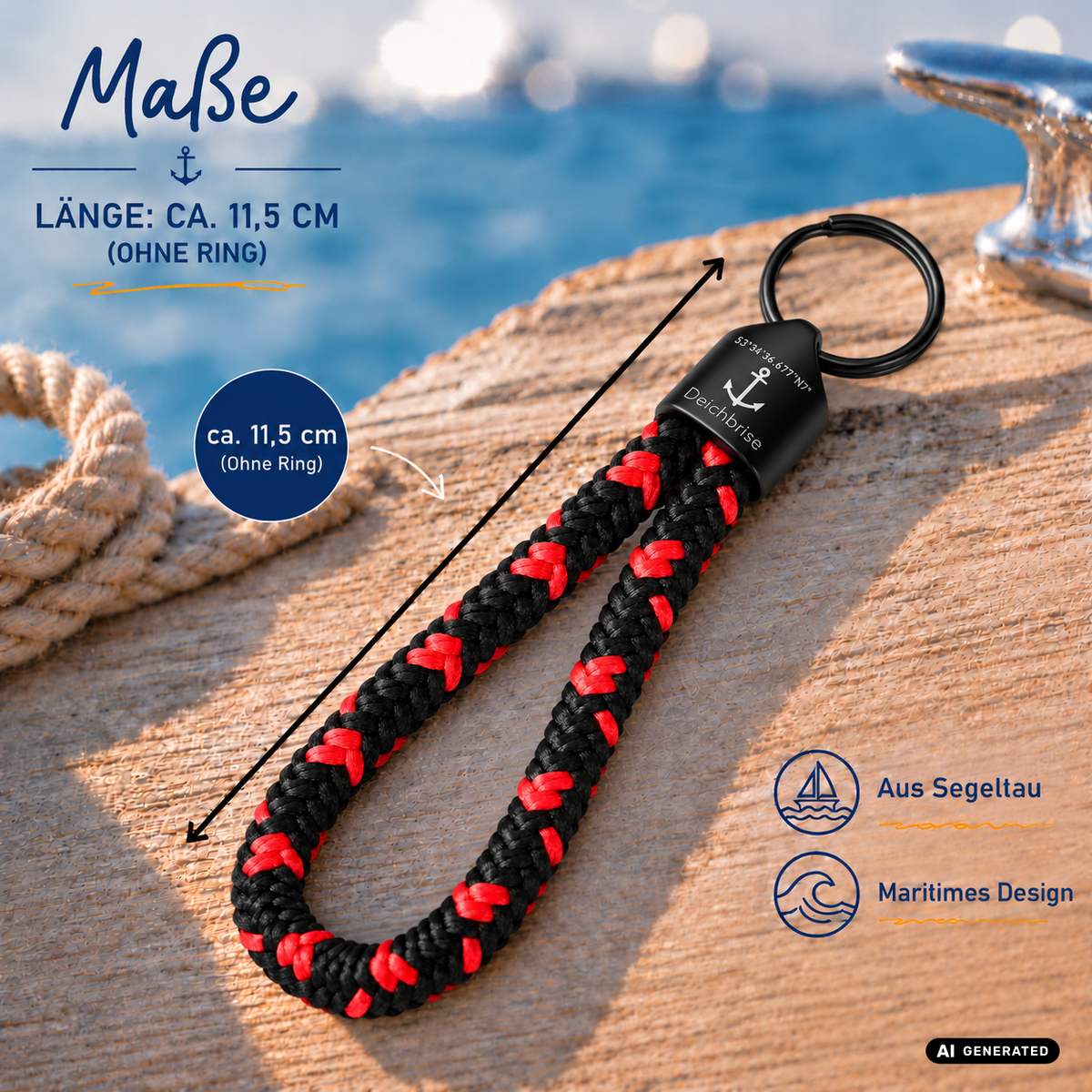 Schlüsselanhänger aus Segeltau Abseitsfalle (8mm)