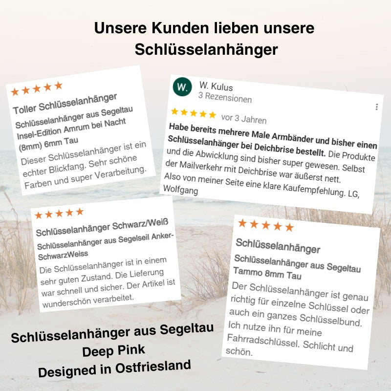 Schlüsselanhänger aus Segeltau Deep Pink