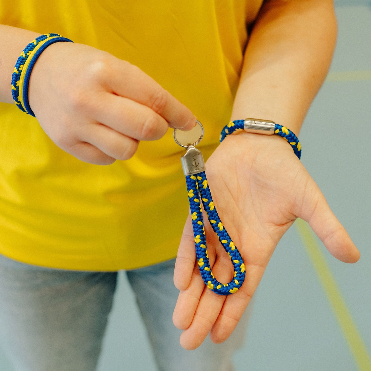 Schlüsselanhänger aus Segeltau Flugkopfball (8mm)