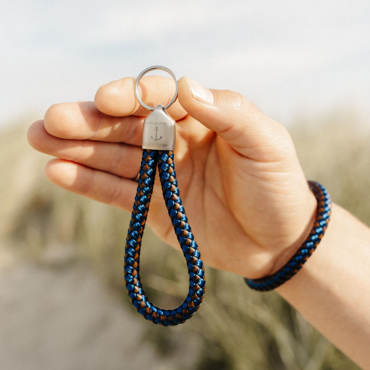 Schlüsselanhänger aus Segeltau und Leder Ubbo (8mm)