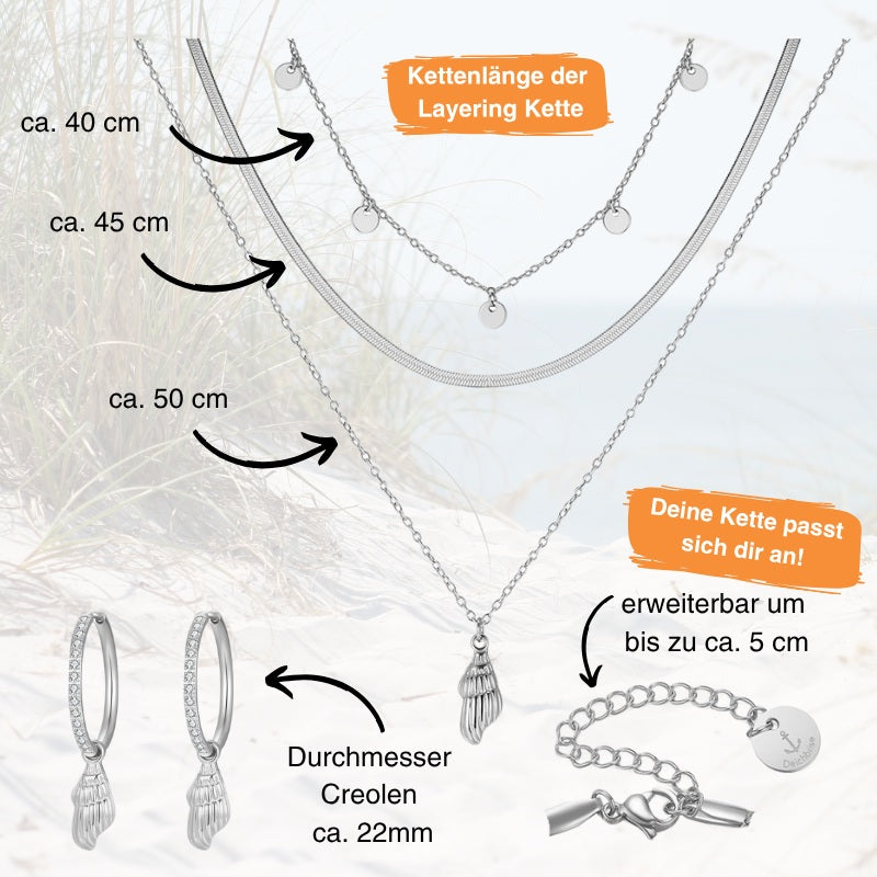 Schmuck-Set Muscheltraum aus Edelstahl