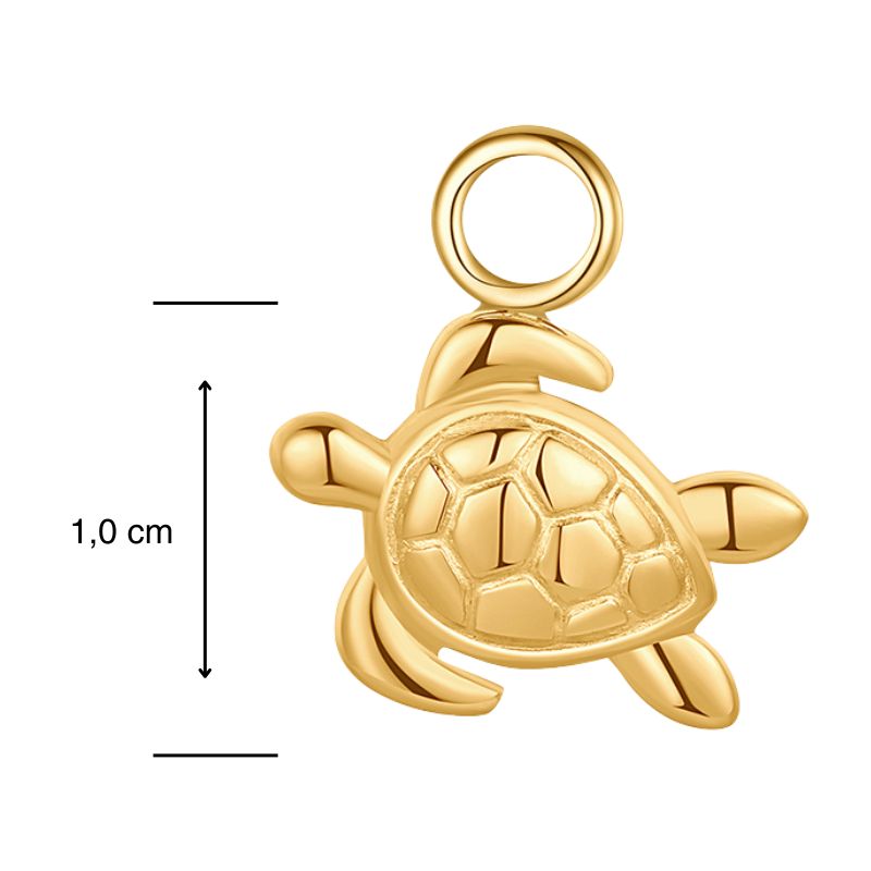 Charm für Ohrringe (Creolen) Schildkröte aus Edelstahl (Paar)