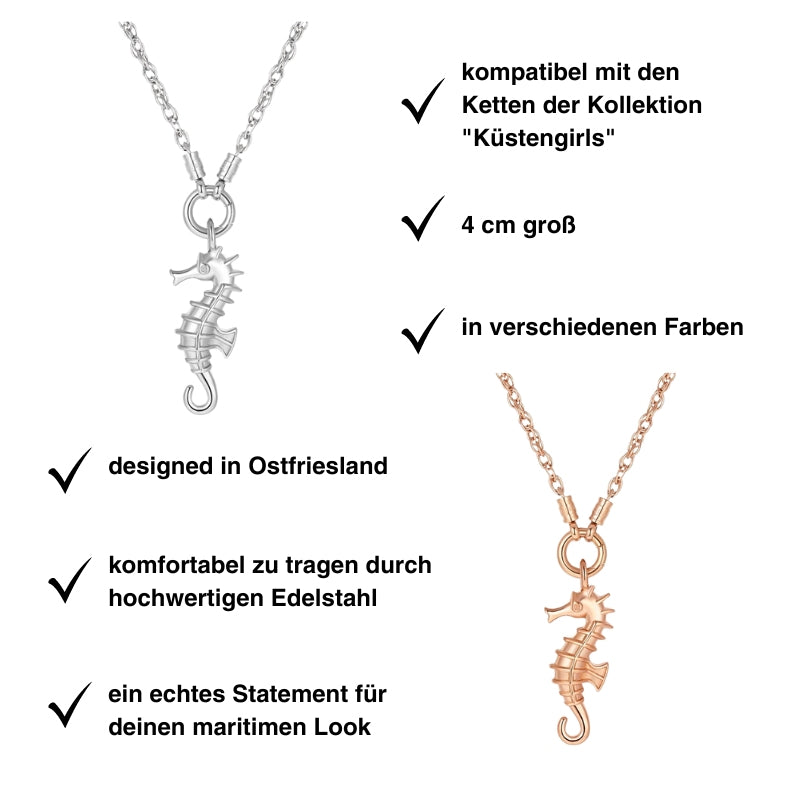 Kettenanhänger Seepferdchen (groß) aus Edelstahl