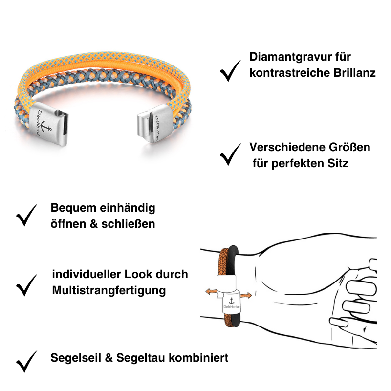 Segelseil-Segeltau Armband Amrum (Multistrang)
