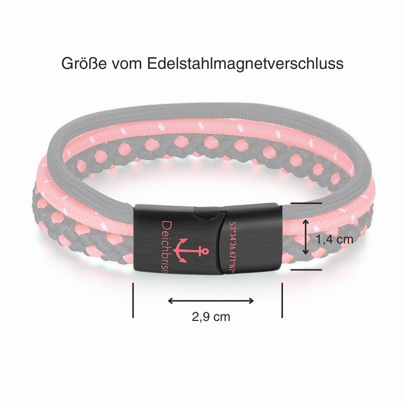 Segelseil-Segeltau Armband Deep Pink (Multistrang)