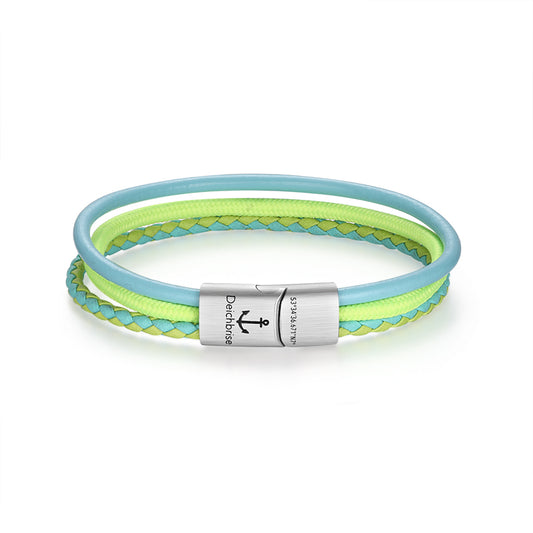 Leder & Segelseil Armband Fresh Day (Multistrang)