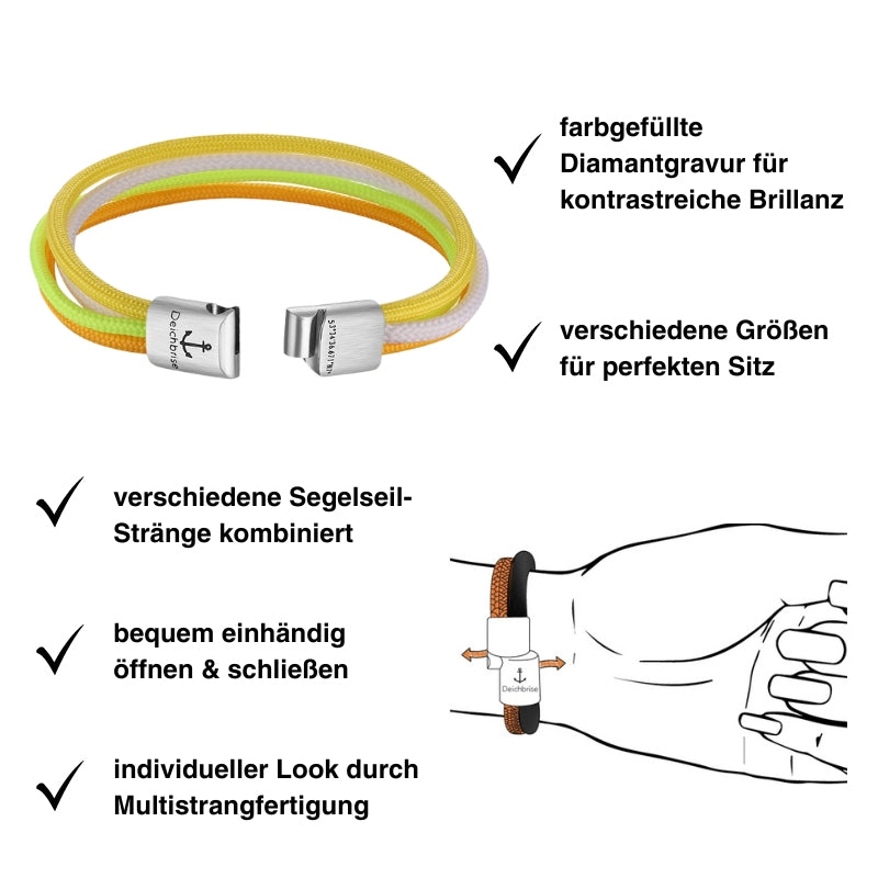 Segelseil Armband Sonnenschein (Multistrang)