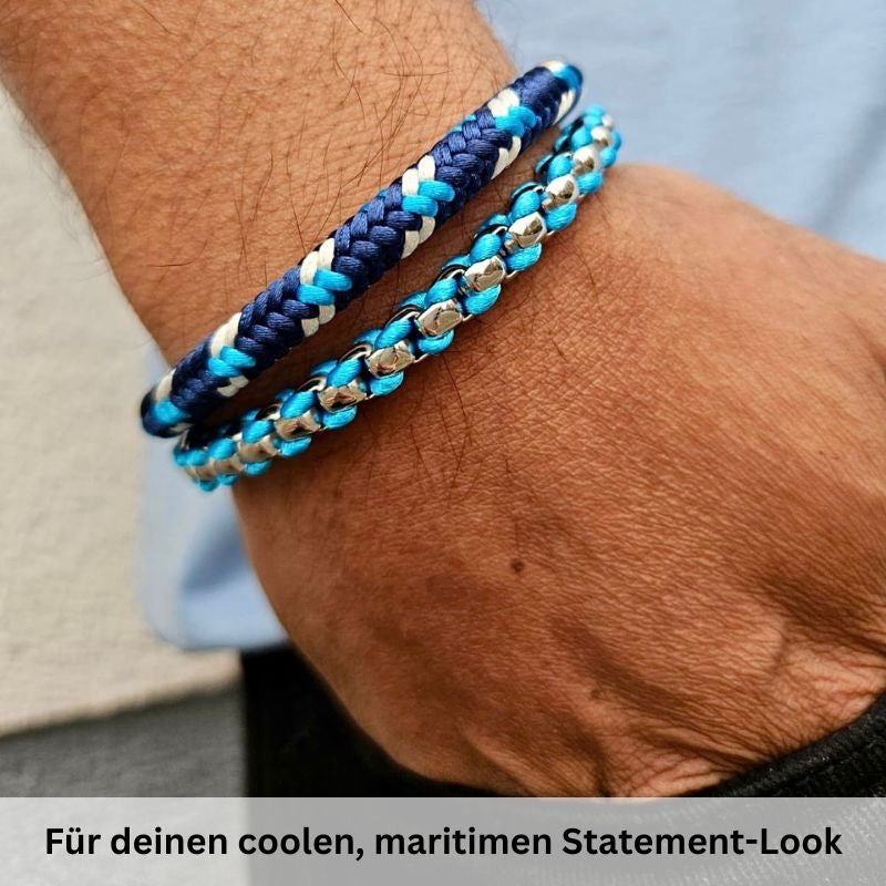 Armband Jan der Tiefseetaucher (Multistrang) Stahl-Tau & Segeltau