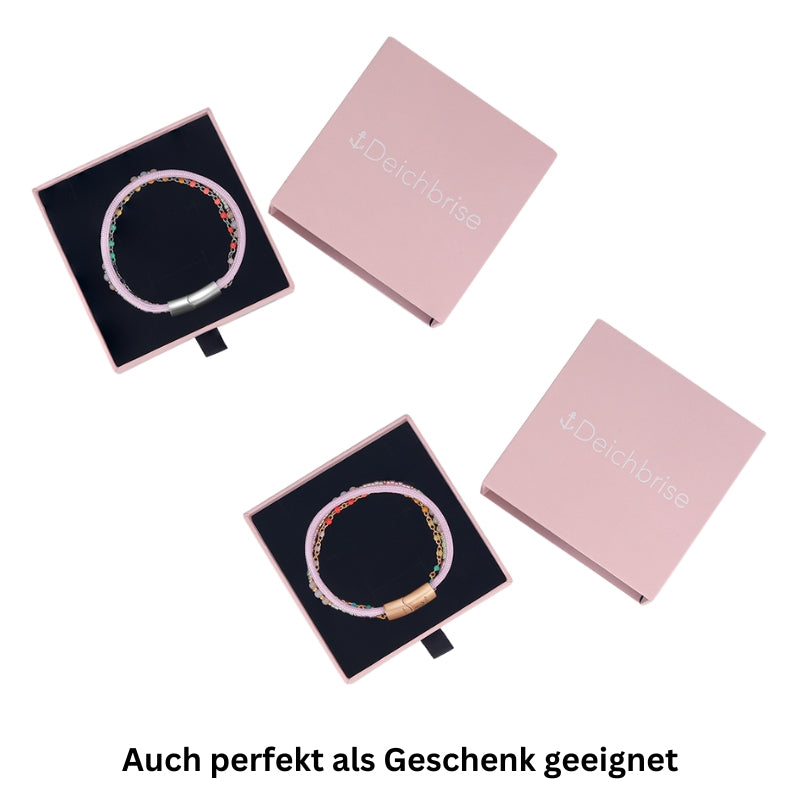 Segelseil, Enamel- & Glasperlen Armband Glücksmoment (Multistrang)