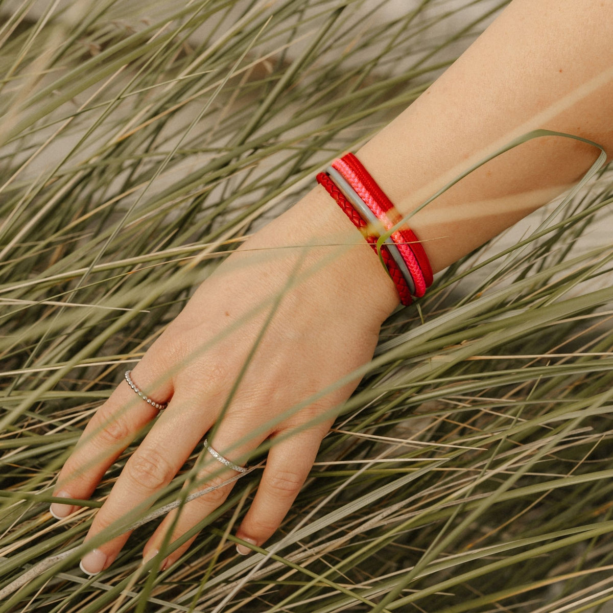 Segelseil & Leder Armband Seegang (Multistrang)