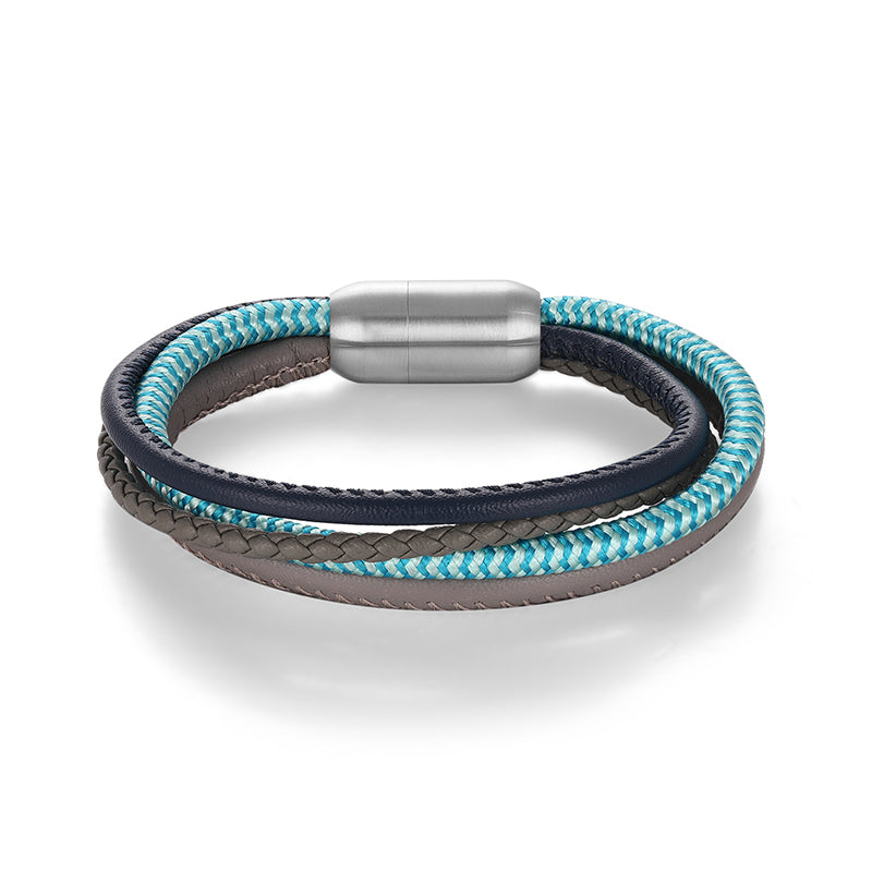 Multistrang Armband Möwe (Segeltau & Fibre Leder) (Veggie)