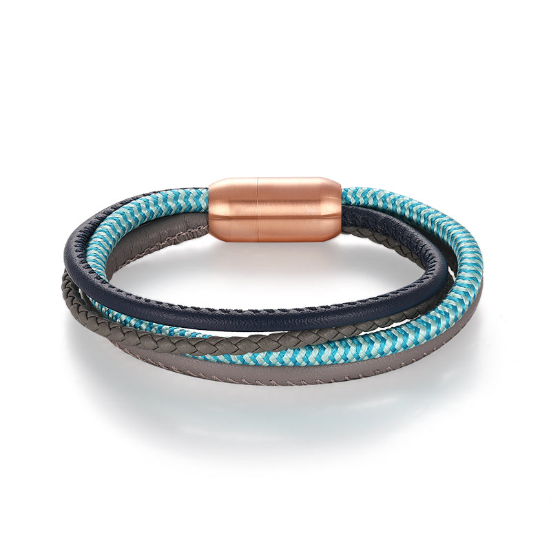 Multistrang Armband Möwe (Segeltau & Fibre Leder) (Veggie)
