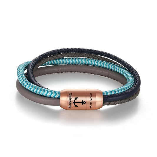 Multistrang Armband Möwe (Segeltau & Fibre Leder) (Veggie)