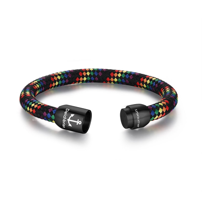 Segeltau Armband Regenbogen (8mm)
