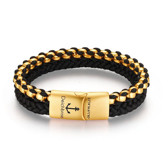 Armband Black Sand 2 (Multistrang) Stahl-Tau & Segeltau