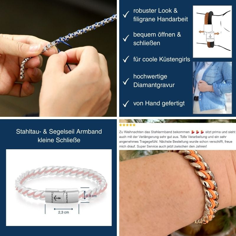 Stahltau Armband Küstenbrandung (Küstengirls)