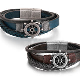 Leder Armband Steuermann (Multistrang) mit Steuerrad