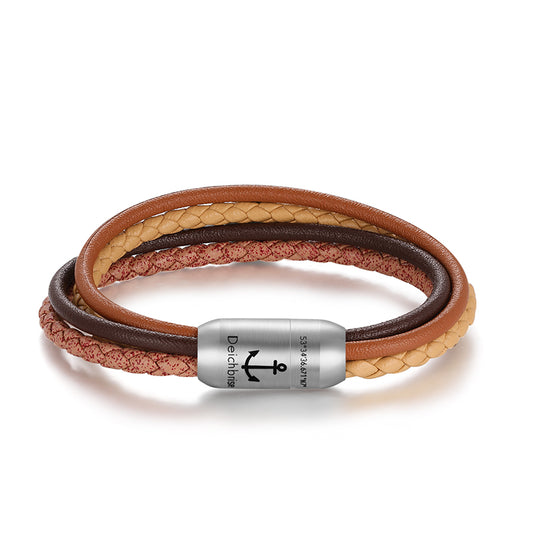 Multistrang Armband Strandgezeiten (Fibre Leder) (Veggie)