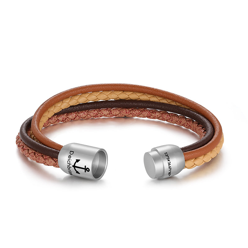 Multistrang Armband Strandgezeiten (Fibre Leder) (Veggie)