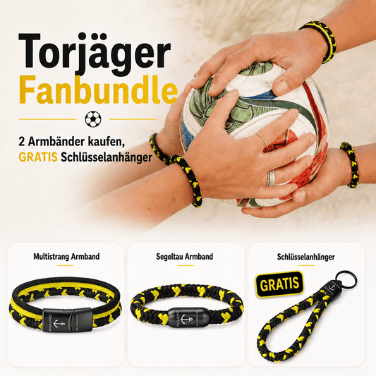 Torjäger Fanbundle - 2 Armbänder kaufen, GRATIS Schlüsselanhänger