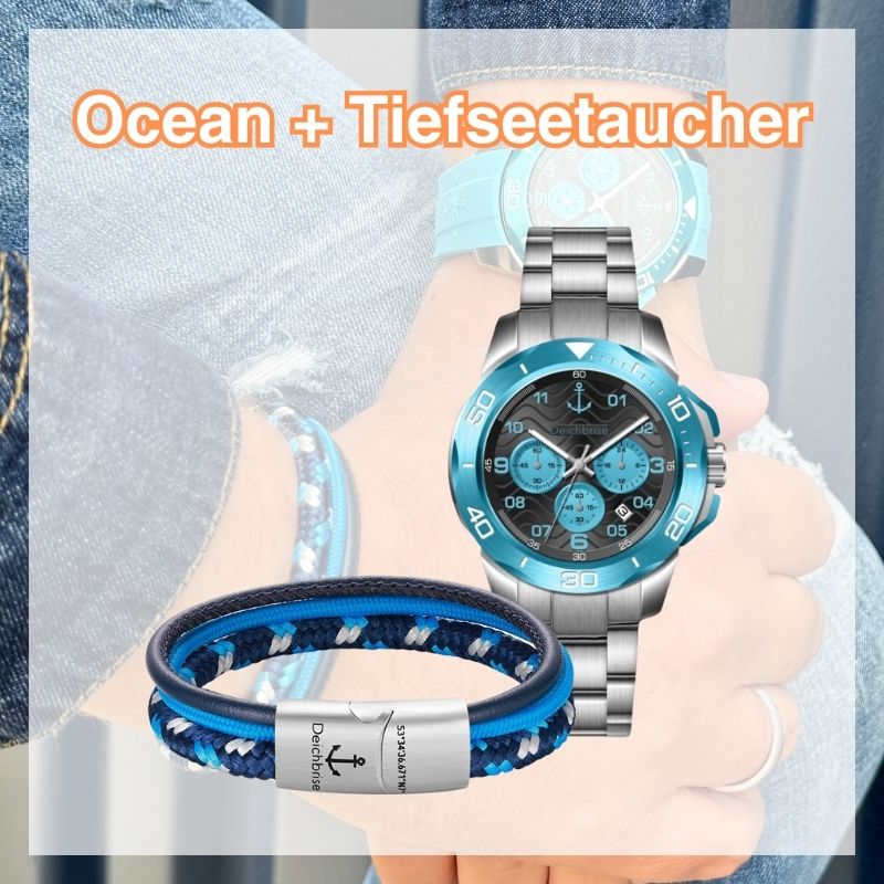 Uhr Ocean + Armband Tiefseetaucher