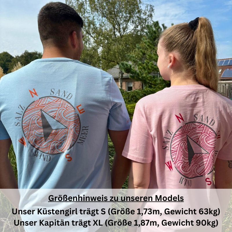 Unisex T-Shirt "Pellworm" (rosa) / "Amrum" (blau)