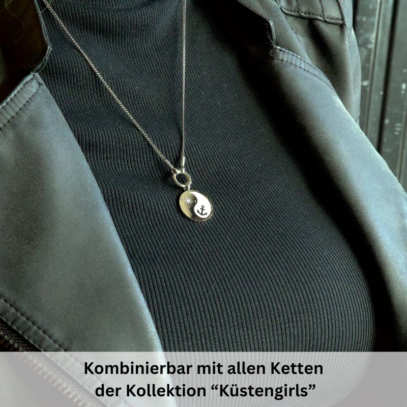 Kettenanhänger Ostfriesisches Yin-Yang aus Edelstahl (Küstengirls)