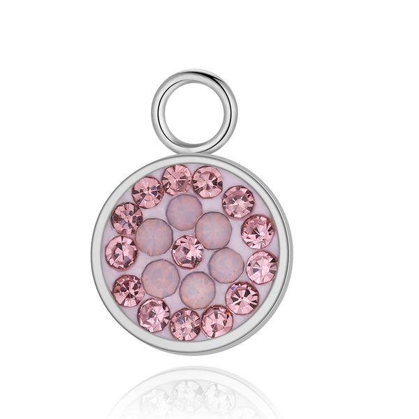 Charm für Ohrringe (Creolen) Bling Bling (rose) aus Edelstahl (Paar)