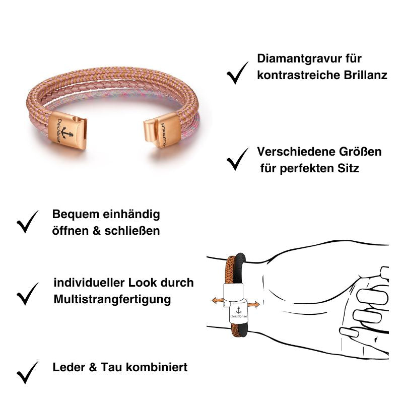 Leder & Segeltau Armband Fehmarn (Multistrang)