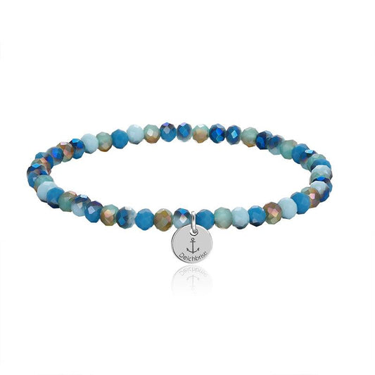 Glasschliffarmband (ocean green metallic)