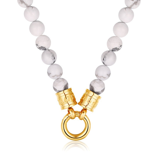 Kette Weisse Düne 6mm White-Turquoise (mit Rund-Karabiner) aus Edelstahl