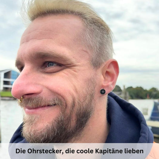 Ohrstecker Kompass aus Edelstahl (Kapitän rockt)